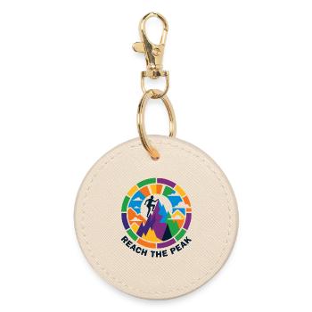 Colorful Summit Storm Mountaineer Climber Summit - Round Keyring - oyster - Front