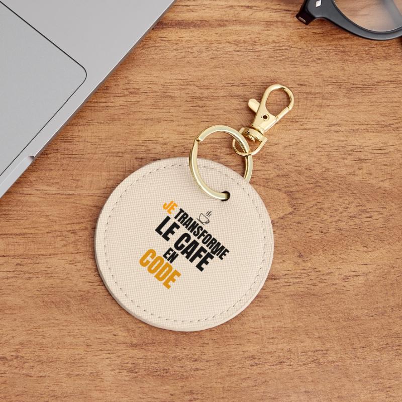 Je transforme le code en café Porte-clés rond