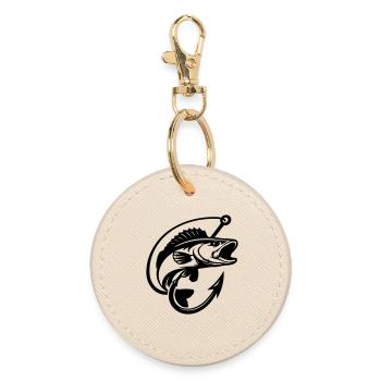 Logo de pêche au brochet - Porte-clés rond - huître - Devant