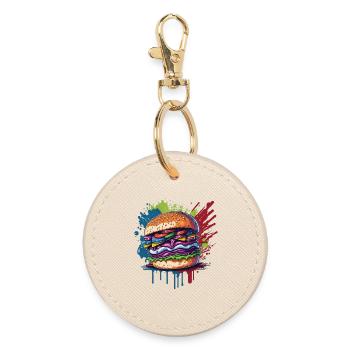 Burgers - Hamburgers - Restauration rapide - Porte-clés rond - huître - Devant