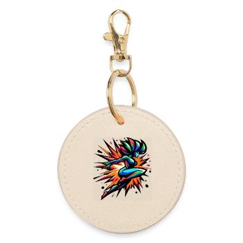 Sprinteur néon coloré - Porte-clés rond - huître - Devant