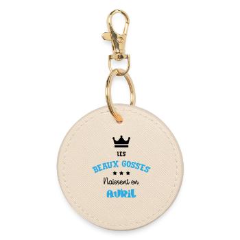 Cadeau naissance bébé garçon Avril Beaux Gosses - Porte-clés rond - huître - Devant