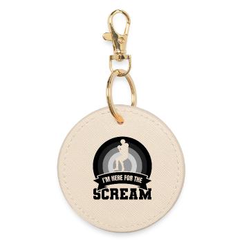 funny football saying - Round Keyring - oyster - Front