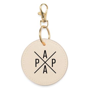 Dad Cross Father Father's Day Gift - Round Keyring - oyster - Front