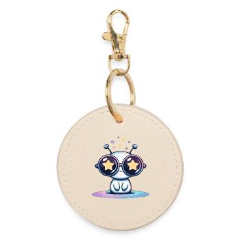 Starry glasses Alien - Round Keyring - oyster - Front