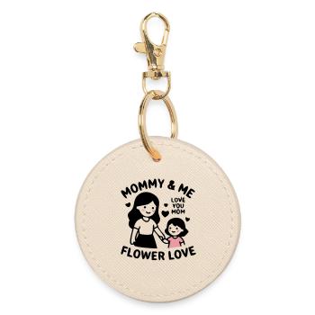 Mommy and Me Partnerlook Mom Daughter - Round Keyring - oyster - Front