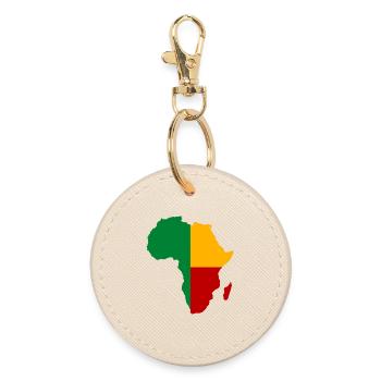 Benin_Flagge_Afrika - Runder Schlüsselanhänger - Auster - Vorne