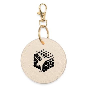 Gift Idea for a Hip Hop Dancer with Breaking - Round Keyring - oyster - Front