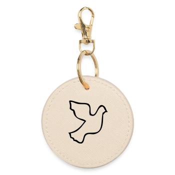 Dove of peace - Round Keyring - oyster - Front