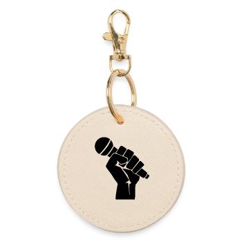 Fight for Music Freedom Rap - Round Keyring - oyster - Front