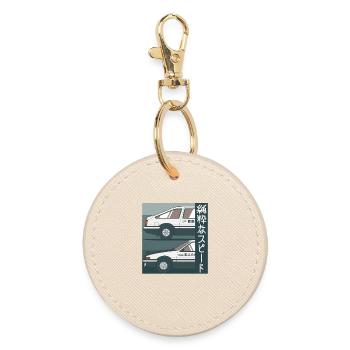 Pure Speed Retro Car - Round Keyring - oyster - Front