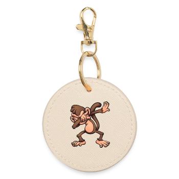 Affe Finger Finger Dummer Cartoon-Stil - Runder Schlüsselanhänger - Auster - Vorne