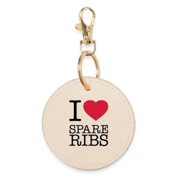 I LOVE SPARE RIBS - Round Keyring - oyster - Front