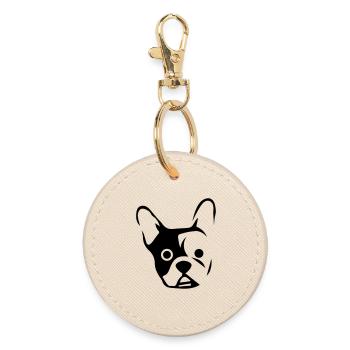 A la tête d'un bouledogue - Porte-clés rond - huître - Devant