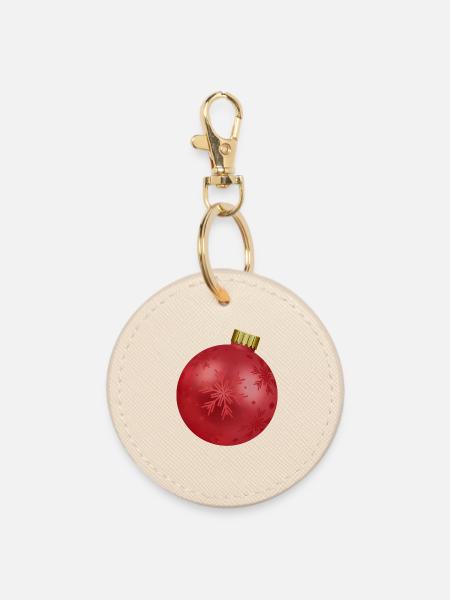 Weihnachtskugel schwanger Babybauch Geschenk - Runder Schlüsselanhänger - Auster