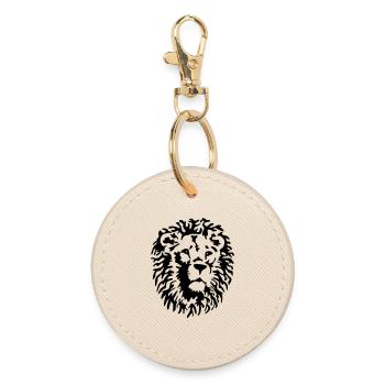 lion - Round Keyring - oyster - Front