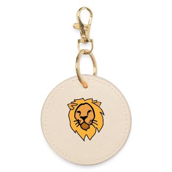 Strength and majesty – Leo - Round Keyring - oyster - Front