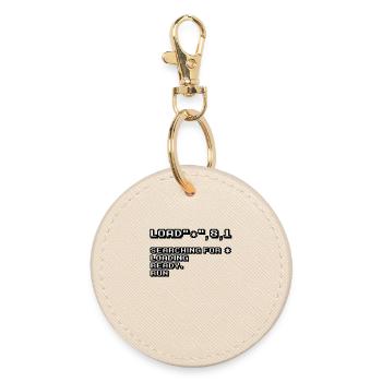 Retro Computing and 8-Bit Nostalgia - Round Keyring - oyster - Front