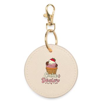 Cake Baker Baking - Round Keyring - oyster - Front