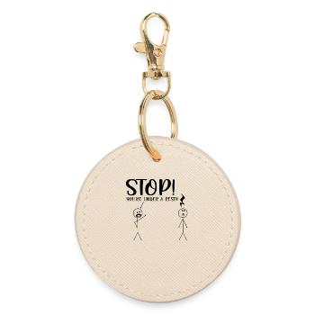 Stop You're Under a Rest Shirt – lustiges Musik-T-Shirt - Runder Schlüsselanhänger - Auster - Vorne