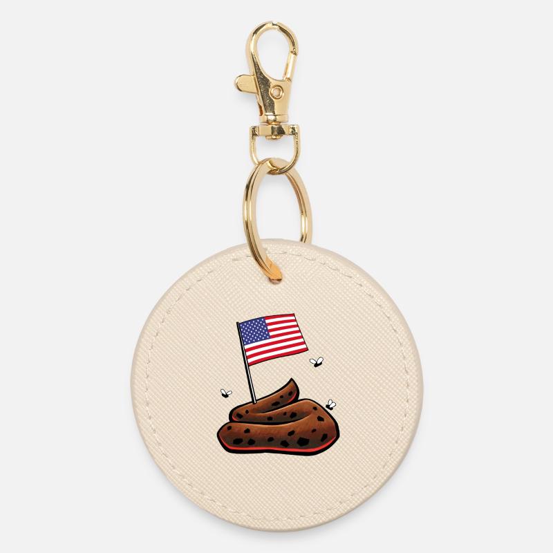 USA Heap - Round Keyring - oyster