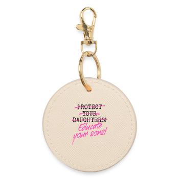 Protect Your Daughters Educate Your Sons Feminist - Runder Schlüsselanhänger - Auster - Vorne