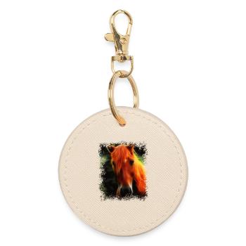 Horse Wild Horse - Round Keyring - oyster - Front