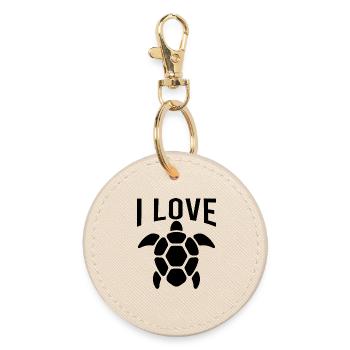 I Love Turtles - Round Keyring - oyster - Front