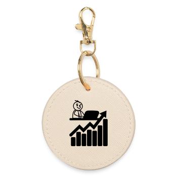 Chart stock market trader - Round Keyring - oyster - Front