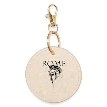 rome Gladiator Symbol Rom Römer Icon Logo Grafik - Runder Schlüsselanhänger - Auster - Vorne