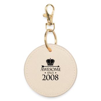 Jahrgang 2008 - Fantastisch seit 2008 - Runder Schlüsselanhänger - Auster - Vorne