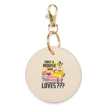 Juste une souris qui aime le fromage - Porte-clés rond - huître - Devant