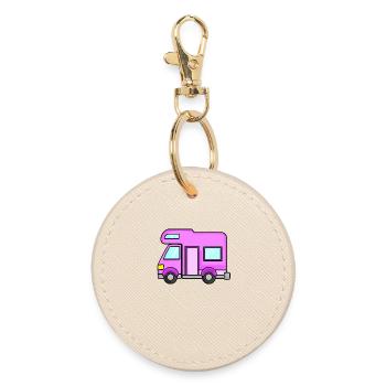 Camping Car Rose Femmes - Porte-clés rond - huître - Devant