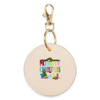 Merry Christmas for everyone Saying - Round Keyring - oyster - Front