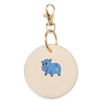 Hippo Ass - Hippopotamus Butt - Round Keyring - oyster - Front