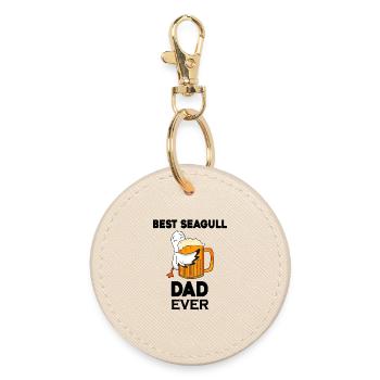 Daddy Daddy North Sea Best Seagull Dad - Round Keyring - oyster - Front