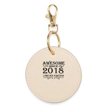 2018 - Round Keyring - oyster - Front