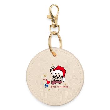 my first christmas - Runder Schlüsselanhänger - Auster - Vorne