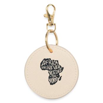 Lettrage manuel de la carte Afrique - Porte-clés rond - huître - Devant