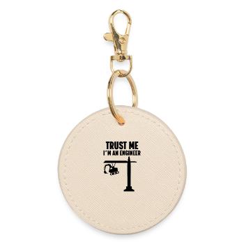Engineer Mechanical Construction Site Civil Engineer - Round Keyring - oyster - Front
