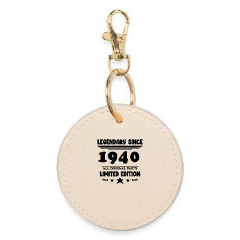 1940 - Born 1940 - Year of construction 1940 - Round Keyring - oyster - Front