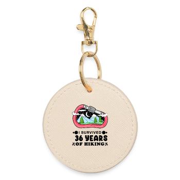36ème anniversaire randonneur 36 ans randonnée en montagne - Porte-clés rond - huître - Devant