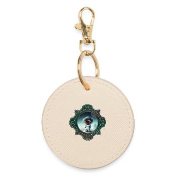 The little astronaut on a planet - Round Keyring - oyster - Front