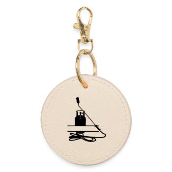 Dachdeckerfirma Monogramm transparent - Runder Schlüsselanhänger - Auster - Vorne