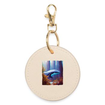 Whale in the Forest Surrealism - Round Keyring - oyster - Front