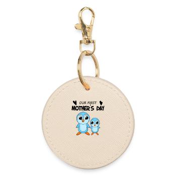 Mother's Day - First Mother's Day Gift - Round Keyring - oyster - Front