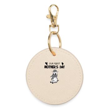 Mother's Day - First Mother's Day Gift - Round Keyring - oyster - Front