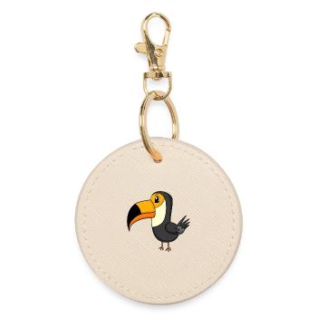 Toucans Bird Birds Motif - Round Keyring - oyster - Front