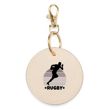 rugby, rugby-sport, rugby-fan - Runder Schlüsselanhänger - Auster - Vorne