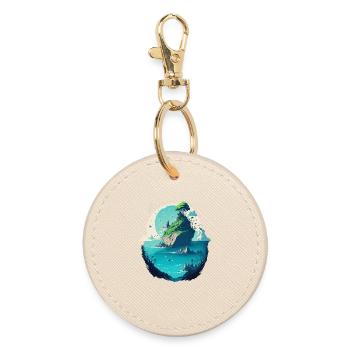 Imaginative Asian island landscape - Round Keyring - oyster - Front